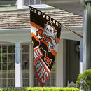 Cleveland Browns / Classic Logo Retro Vertical Flag 28" x 40" - Flagladyusa