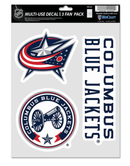 Columbus Blue Jackets Multi - Use Decals 3 Pack - Flagladyusa
