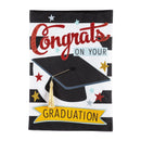 Congrats Grad Burlap House Flag - Flagladyusa