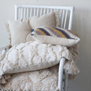 Cotton Crocheted Lumbar Pillow w/ Chevron Pattern - Flagladyusa