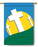 Crosses of Calvary Banner Flag 28 x 40 inch Religious, Easter - Flagladyusa