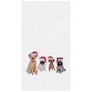 Dog Santa Hats Waffle Weave Kitchen Towel - Flagladyusa