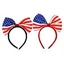 Ear Shape Ribbon Novelty USA Flag Head Band - Flagladyusa