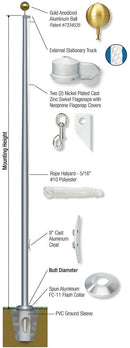 Estate Series Residential Flagpole - Flagladyusa