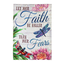 "Faith be Bigger Than Fear" Linen Garden Flag - Flagladyusa