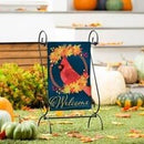 Fall Cardinal Wreath Burlap Garden Flag - Flagladyusa
