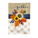 Fall Floral Gather Linen Banner - Flagladyusa