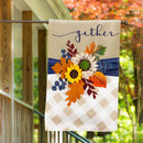Fall Floral Gather Linen Banner - Flagladyusa
