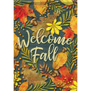 Fall Leaves Glitter "Welcome" Garden Flag - Flagladyusa