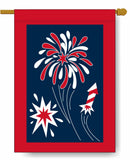 Fireworks Burst Banner Flag 28 x 40 inch Patriotic - Flagladyusa