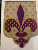 Fleur De Lis Burlap Garden Flag - Flagladyusa