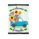Flower Truck Linen Garden Flag - Flagladyusa
