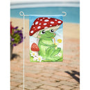 Frog Under Mushroom Burlap Garden Flag - Flagladyusa