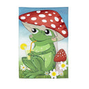 Frog Under Mushroom Burlap Garden Flag - Flagladyusa