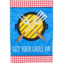 "Get Your Grill On" Applique and Linen Banner - Flagladyusa