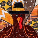 Give Thanks Patterned Turkey Applique Garden Flag - Flagladyusa