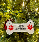 Glass Dog Bone Ornament - Flagladyusa