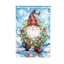 Gnome with Christmas Wreath House Flag - Flagladyusa