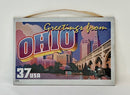 Greetings from Ohio Vintage Stamps Sign - Flagladyusa