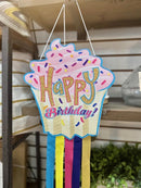 Happy Birthday Cupcake Shaped Fabric Wind Spinner - Flagladyusa