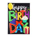 Happy Birthday Garden Linen Flag - Flagladyusa