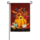 Harvest Floral Pumpkin Textured Suede Garden Flag - Flagladyusa