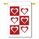 Heart Quilt Banner Flag 28 x 40 inch Valentine's Day - Flagladyusa