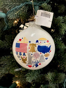 Heart w/ American Flag Ornament - Flagladyusa
