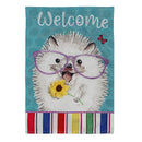 Hedgehog Pal Linen Garden Flag - Flagladyusa