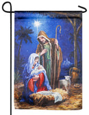 Holy Night Nativity Lustre Garden Flag - Flagladyusa