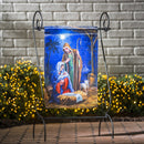 Holy Night Nativity Lustre Garden Flag - Flagladyusa