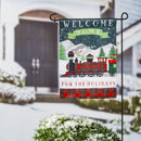 Home for the Holidays Train Garden Suede Flag - Flagladyusa