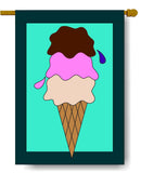 Ice Cream Cone Banner Flag 28 x 40 inch Summer - Flagladyusa