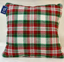 Joel Red and Green Plaid Woven Christmas Pillow - Flagladyusa