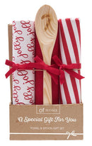 Jolly Candy Cane Towel and Spoon Set - Flagladyusa