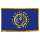 Kane County Illinois Flag - 3x5ft Indoor w/Fringe - Flagladyusa