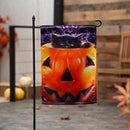 Kitten in Pumpkin Bucket Lustre Garden Flag - Flagladyusa