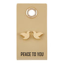 Leather Tag Earrings - Dove - Flagladyusa
