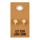 Leather Tag Earrings - Star - Flagladyusa