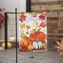 Leaves and Pumpkins Moire Garden Flag - Flagladyusa