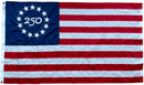 Limited edition 3x5 ft America 250 Betsy Ross star and sewn stripes Nyl - Glo - Flagladyusa