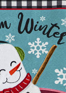 Marshmallow Snowman Linen Garden Flag - Flagladyusa