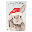 Merry Christmas Bunny Burlap House Flag - Flagladyusa