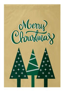 Merry Christmas Green Trees Garden Flag - Flagladyusa