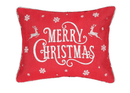 Merry Christmas Silver and Red Pillow - Flagladyusa