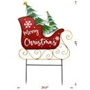 Metal Merry Christmas Santa's Sleigh Yard Decor - Flagladyusa