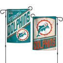MIAMI DOLPHINS / CLASSIC LOGO RETRO GARDEN FLAGS 2 SIDED - Flagladyusa
