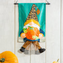 Motion - Activated Fall Gnome with Pumpkin Garden Kickin Flag - Flagladyusa