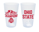 National Champions OSU Buckeyes 16oz. Silicone Pint Glass (Clear) - Flagladyusa