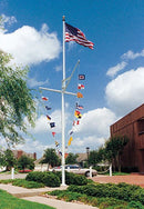 Nautical Double Mast Series External Double Revolving w/ Yardarm & Gaff Flagpoles - Flagladyusa